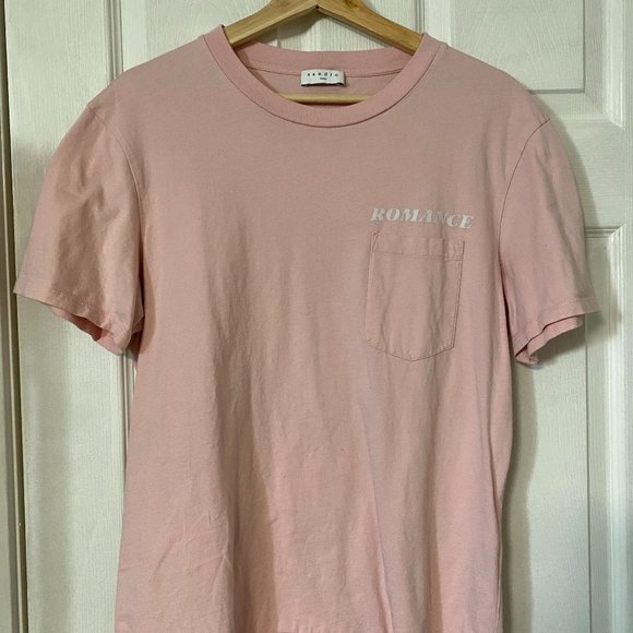 - SANDRO - Light Pink Tee - - Picture 1 of 5
